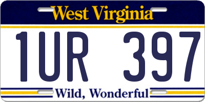 WV license plate 1UR397