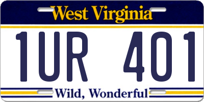 WV license plate 1UR401