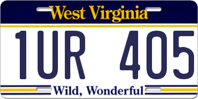 WV license plate 1UR405