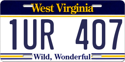 WV license plate 1UR407