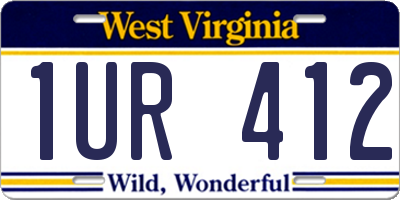 WV license plate 1UR412