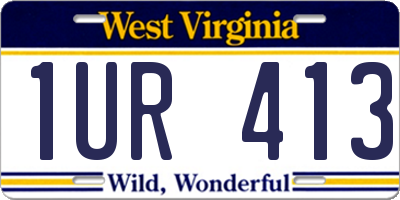 WV license plate 1UR413
