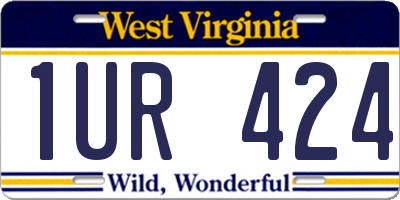 WV license plate 1UR424