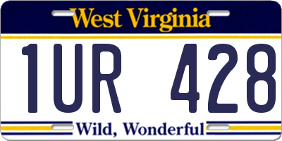 WV license plate 1UR428