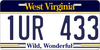 WV license plate 1UR433