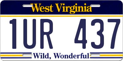 WV license plate 1UR437