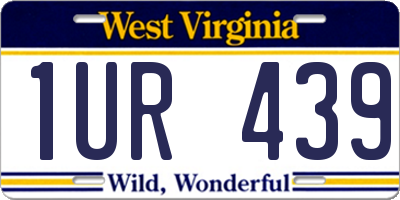 WV license plate 1UR439