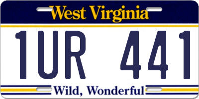 WV license plate 1UR441