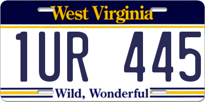 WV license plate 1UR445