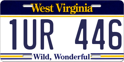 WV license plate 1UR446