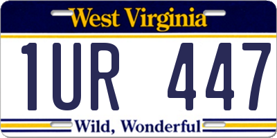 WV license plate 1UR447