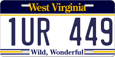 WV license plate 1UR449