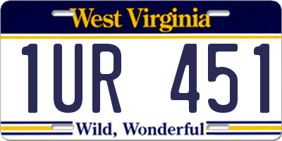 WV license plate 1UR451