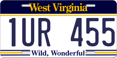 WV license plate 1UR455