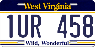 WV license plate 1UR458