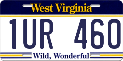 WV license plate 1UR460
