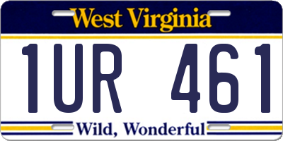 WV license plate 1UR461