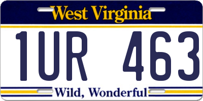 WV license plate 1UR463