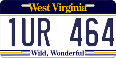 WV license plate 1UR464