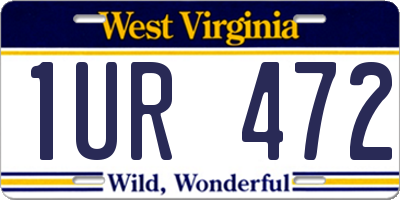 WV license plate 1UR472