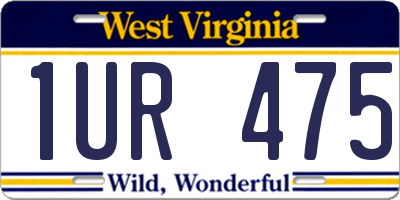 WV license plate 1UR475