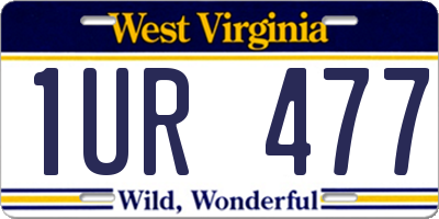 WV license plate 1UR477