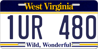 WV license plate 1UR480