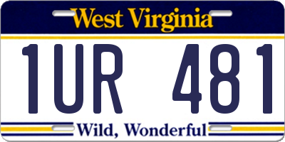 WV license plate 1UR481