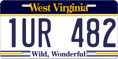 WV license plate 1UR482