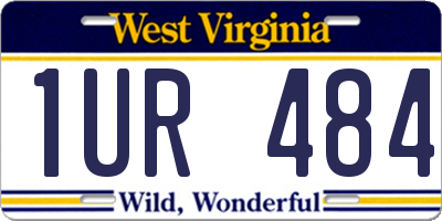 WV license plate 1UR484