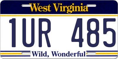 WV license plate 1UR485