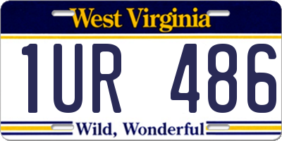 WV license plate 1UR486