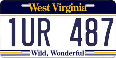 WV license plate 1UR487