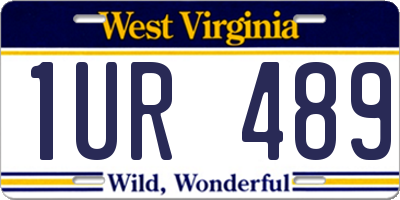 WV license plate 1UR489