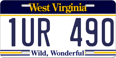 WV license plate 1UR490