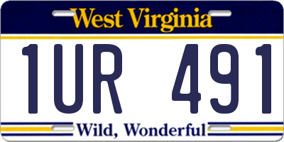 WV license plate 1UR491