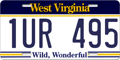 WV license plate 1UR495