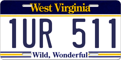 WV license plate 1UR511