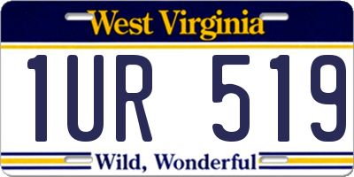 WV license plate 1UR519
