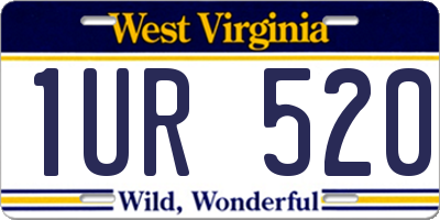 WV license plate 1UR520