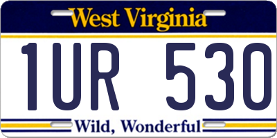 WV license plate 1UR530
