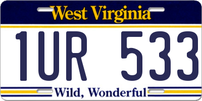 WV license plate 1UR533