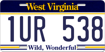 WV license plate 1UR538