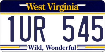 WV license plate 1UR545