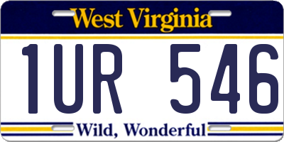 WV license plate 1UR546