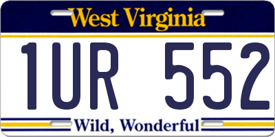 WV license plate 1UR552