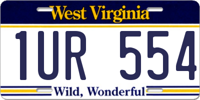 WV license plate 1UR554