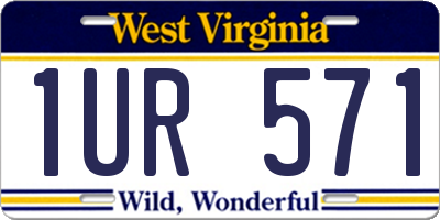 WV license plate 1UR571