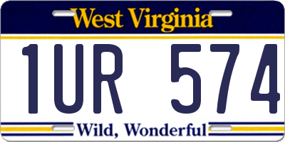 WV license plate 1UR574