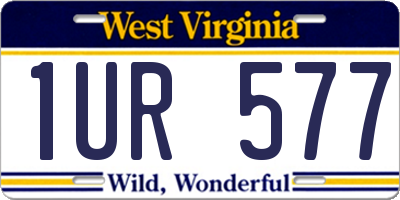 WV license plate 1UR577
